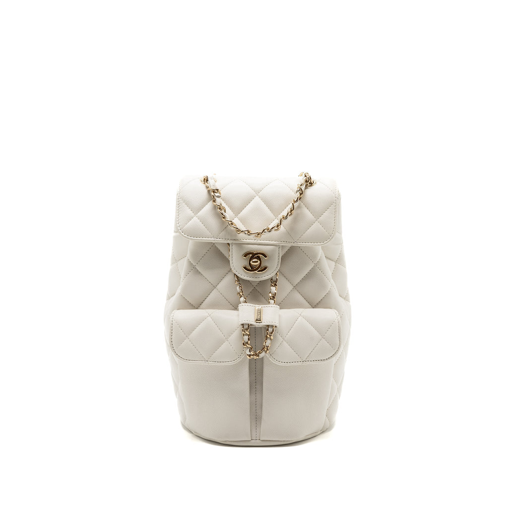 22S MINI BACKPACK GRAINED CALFSKIN WHITE LGHW(MICROCHIP)