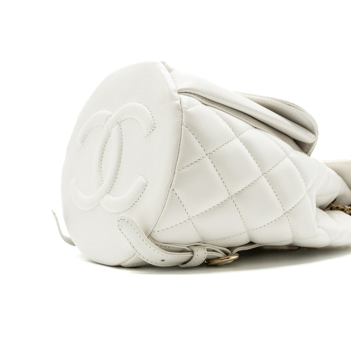 22S MINI BACKPACK GRAINED CALFSKIN WHITE LGHW(MICROCHIP)
